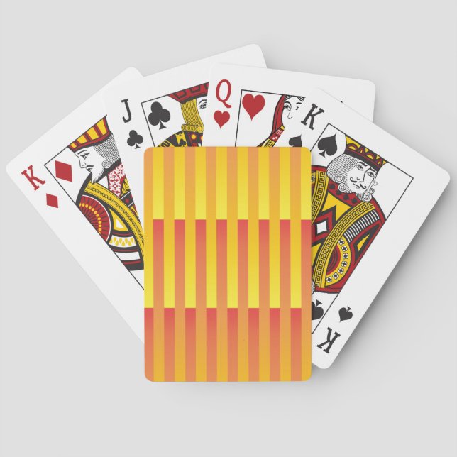 Baraja De Cartas Patrón de rayas amarillas naranjas (Reverso)