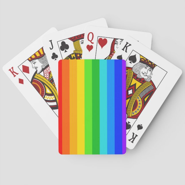 Baraja De Cartas Patrón de rayas arco iris #2 (Reverso)