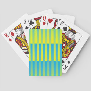 Baraja De Cartas Patrón de rayas azul amarillo verde