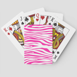 Baraja De Cartas Patrón de rayas de cebra rosada caliente impresión