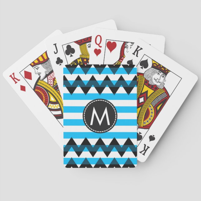 Baraja De Cartas Patrón de rayas de chevron de moda #10 (Reverso)