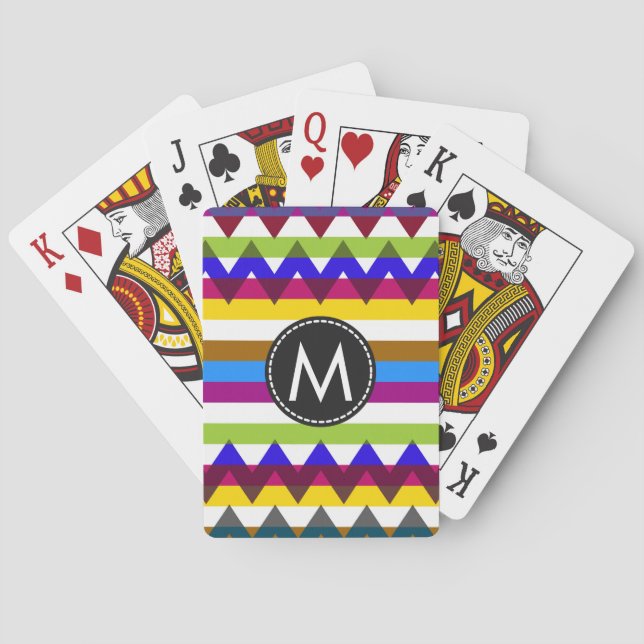 Baraja De Cartas Patrón de rayas de chevron de moda #14 (Reverso)