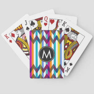 Baraja De Cartas Patrón de rayas de chevron de moda #21