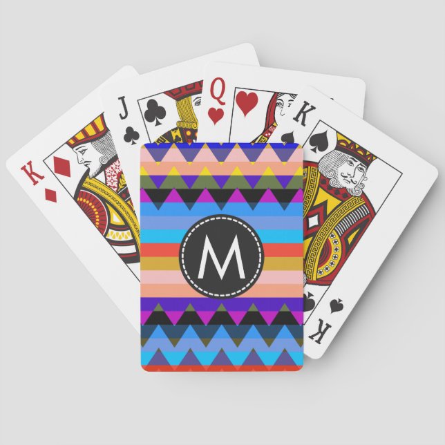 Baraja De Cartas Patrón de rayas de chevron de moda #9 (Reverso)