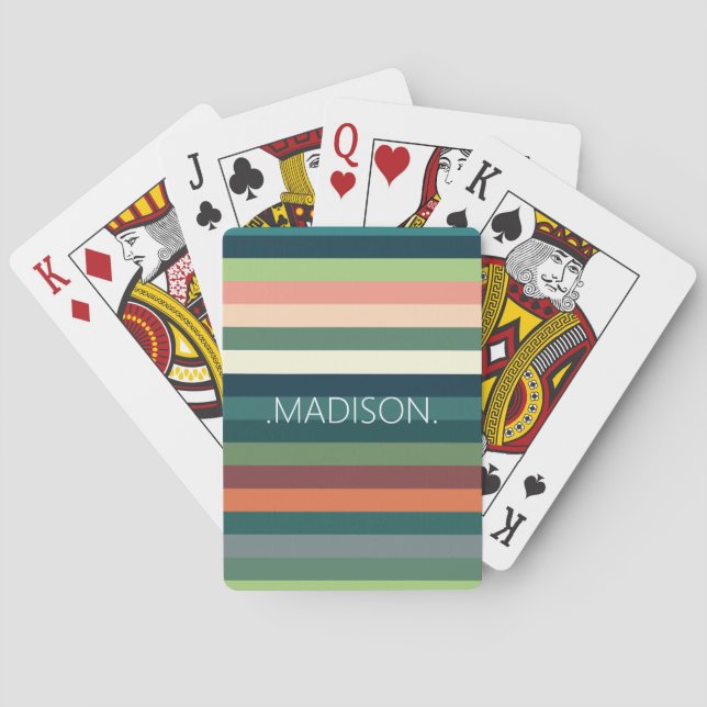 Baraja De Cartas Patrón de rayas de color  (Reverso)