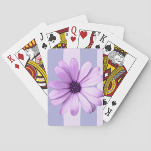 Baraja De Cartas Patrón de rayas pastel con margaritas