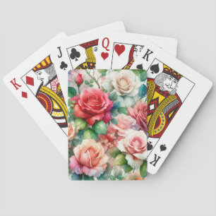 Baraja De Cartas Patrón de Rosa Caprichoso