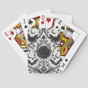 Baraja De Cartas Patrón de rosa gótica oscura (3)