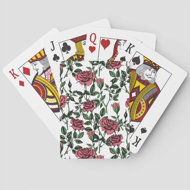 Baraja De Cartas patrón de rosas (Reverso)