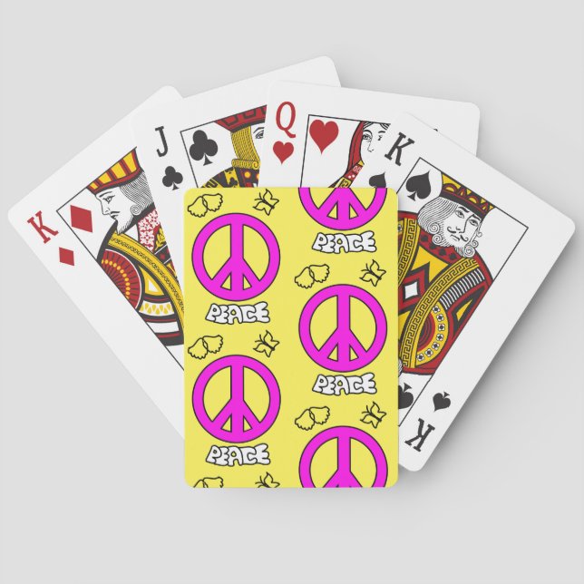BARAJA DE CARTAS PATRÓN DE SEÑAL DE PAZ, (Reverso)