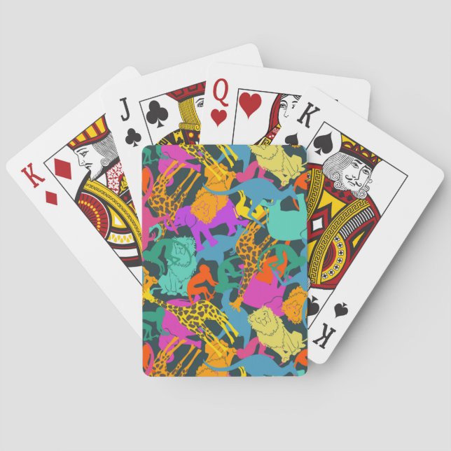 Baraja De Cartas Patrón de siluetas de animales (Reverso)