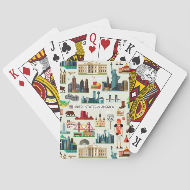 Baraja De Cartas Patrón de símbolos de Estados Unidos (Reverso)