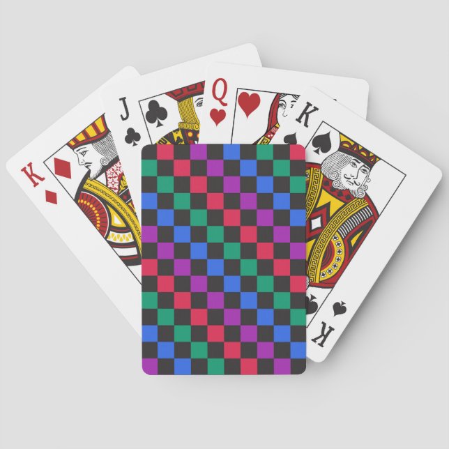 Baraja De Cartas Patrón de tablero de ajedrez diagonal de caramelos (Reverso)