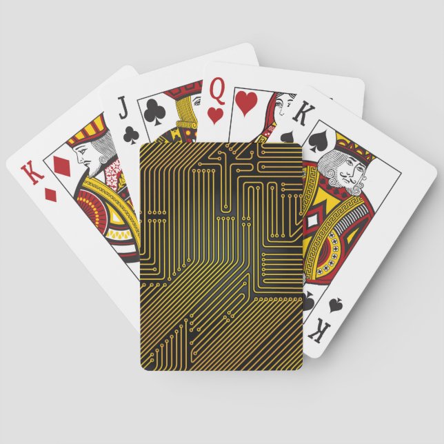 Baraja De Cartas Patrón de tablero de circuitos informáticos (Reverso)