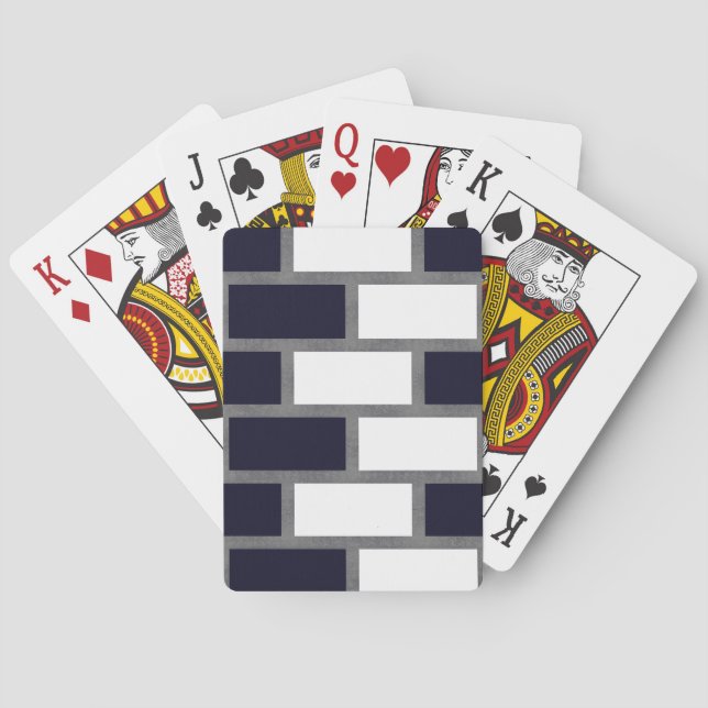 Baraja De Cartas Patrón De Tartán De Sillitoína Blanco Y Negro (Reverso)