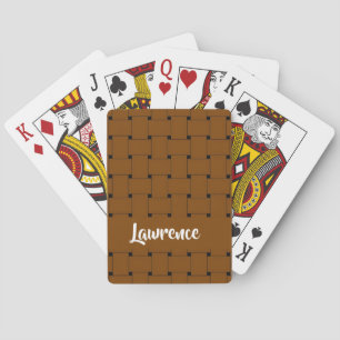 Baraja De Cartas Patrón de tejido marrón que interviene