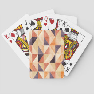 Baraja De Cartas Patrón de tierra de color de agua mosaico triangul