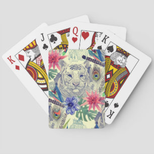 Baraja De Cartas Patrón de tigre de estilo indio vintage