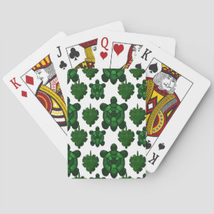 Baraja De Cartas Patrón de tortuga linda y hojas