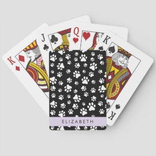 Baraja De Cartas Patrón de traza, garras de perro, negro y blanco, 