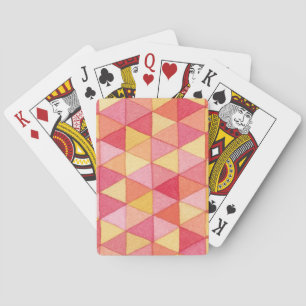 Baraja De Cartas Patrón de triángulo de color de agua geométrica co