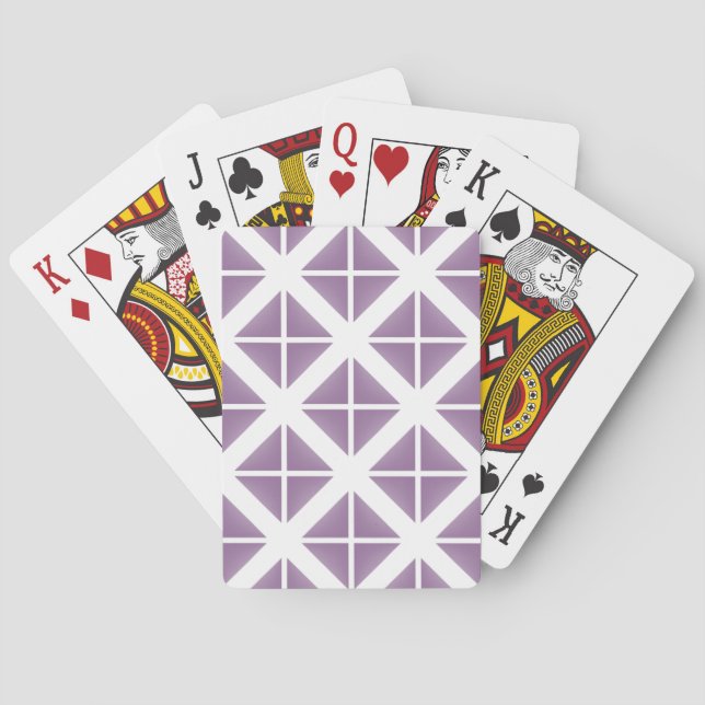 Baraja De Cartas Patrón de triángulo de moda púrpura (Reverso)