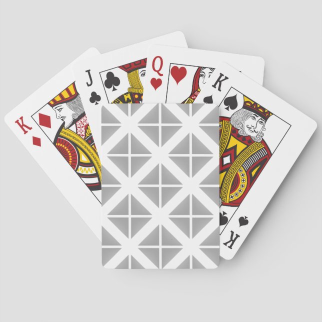 Baraja De Cartas Patrón de Triángulo Gris Trendy (Reverso)