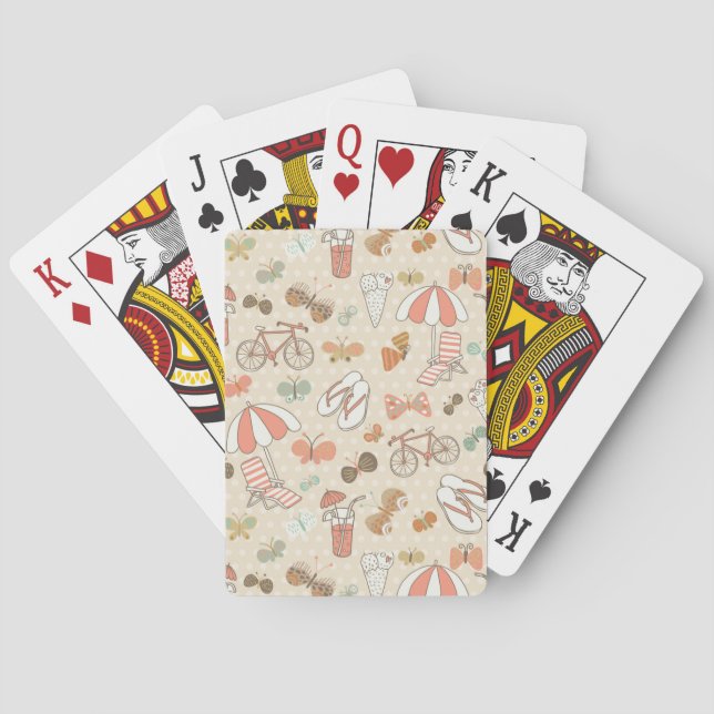 Baraja De Cartas Patrón de vacaciones de verano (Reverso)