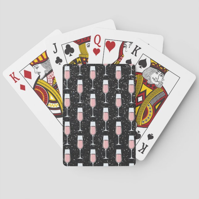 Baraja De Cartas Patrón de Vino Rosado (Reverso)