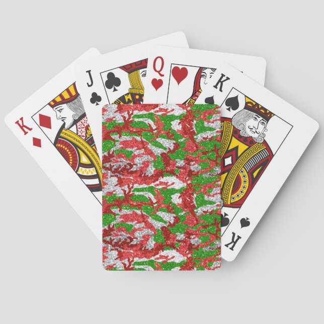 Baraja De Cartas Patrón De Xmas Plateado De Haus Of Camo (Reverso)