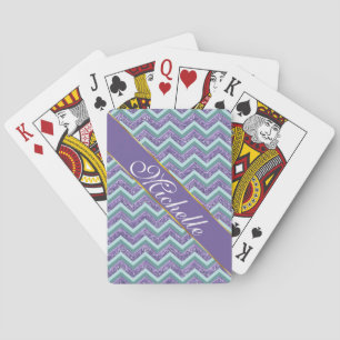 Baraja De Cartas Patrón de zigzag de vidrio antimetista