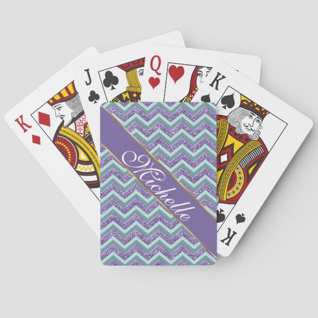 Baraja De Cartas Patrón de zigzag de vidrio antimetista (Reverso)