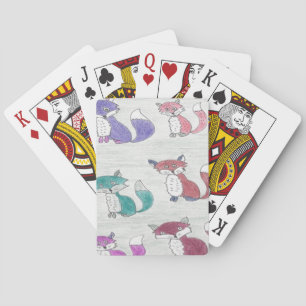 Baraja De Cartas Patrón de zorros divertidos