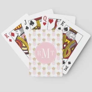 Baraja De Cartas Patrón elegante de imitación de oro tropical de pi