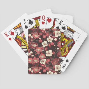 Baraja De Cartas Patrón elegante sin soldadura de flores de cerezo