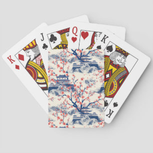 Baraja De Cartas Patrón elegante sin soldadura de flores de cerezo 