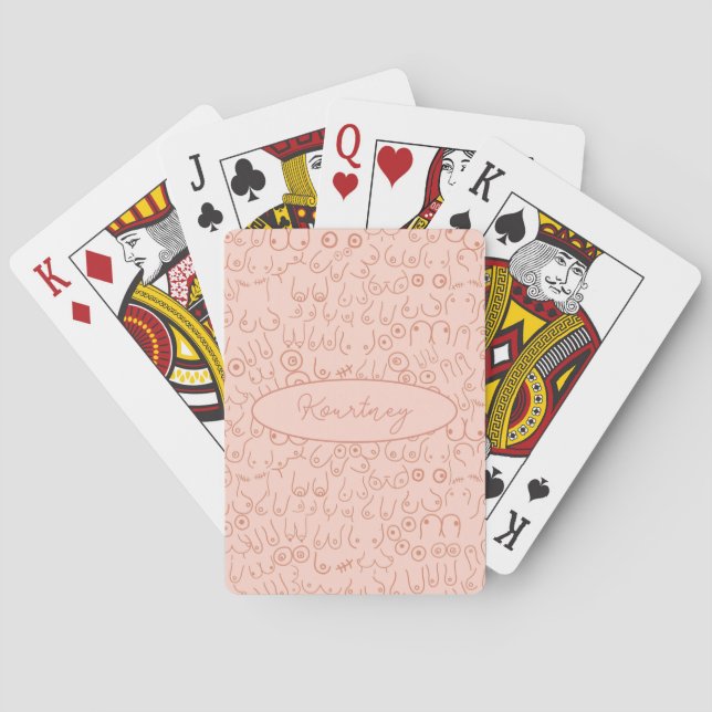 Baraja De Cartas Patrón escandinavo neutro rosa (Reverso)