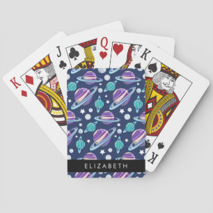Baraja De Cartas Patrón espacial, planetas, estrellas, galaxia, tu