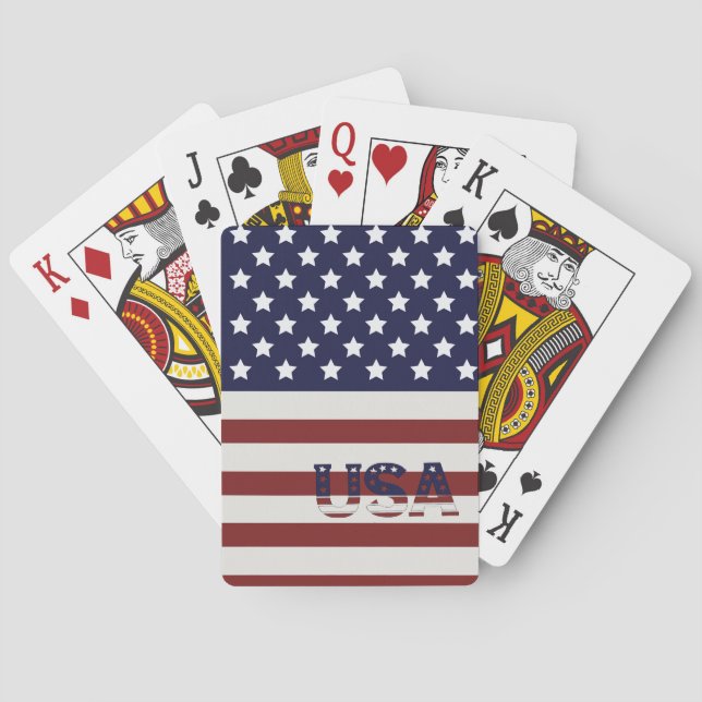 Baraja De Cartas Patrón estadounidense de bandera de Estados Unidos (Reverso)