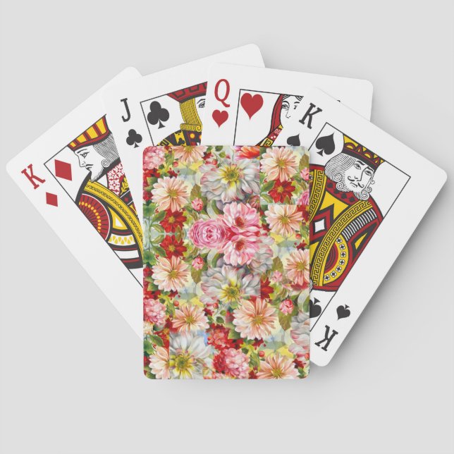 Baraja De Cartas patrón floral (Reverso)