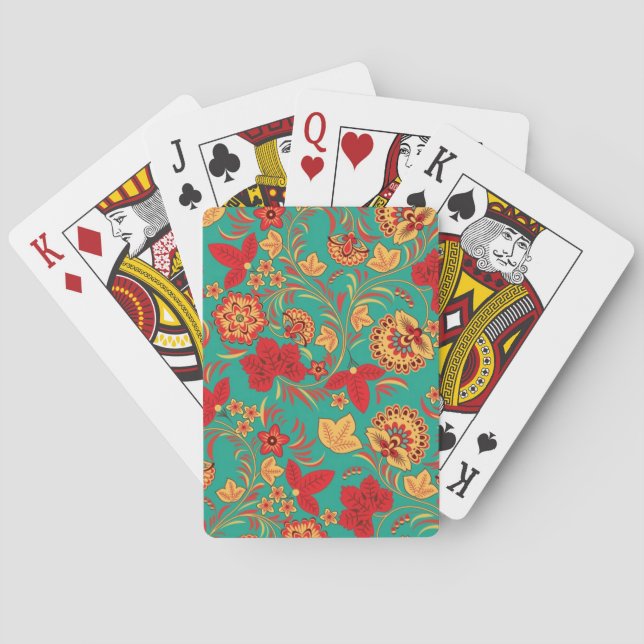 Baraja De Cartas Patrón floral 2 (Reverso)