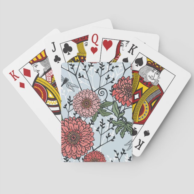 Baraja De Cartas Patrón floral 3 (Reverso)