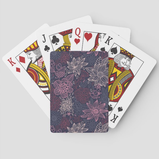 Baraja De Cartas Patrón floral 4 (Reverso)