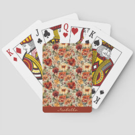 Baraja De Cartas Patrón floral acuarela Personalizado de moda