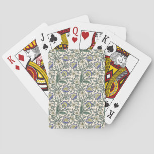 Baraja De Cartas Patrón floral azul, amarillo y blanco sin costuras