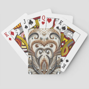 Baraja De Cartas Patrón floral brillante con piedra gemela