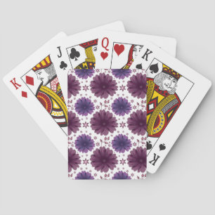 Baraja De Cartas Patrón floral celestial púrpura