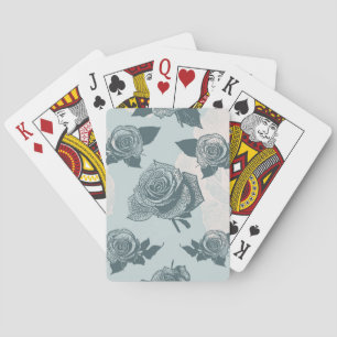 Baraja De Cartas Patrón floral con rosa