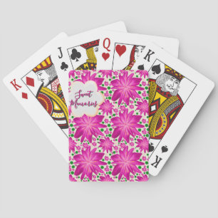 Baraja De Cartas Patrón floral continuo de rosa caliente personaliz