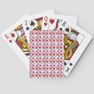 Baraja De Cartas Patrón floral de mariposa retro Colorido arte popu